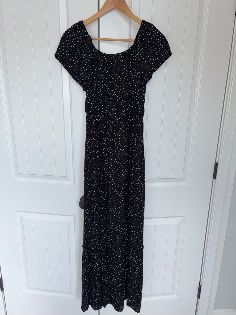 Black Polka Dot Maxi Dress
